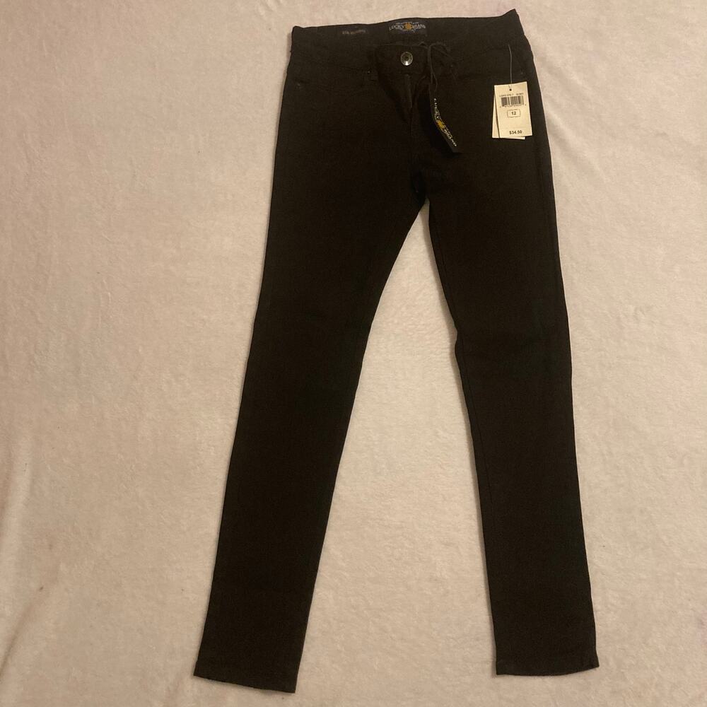 Lucky Brand Girls' Zoe‎ Jegging Jeans with Bracelet, Black, Size 12, NWT